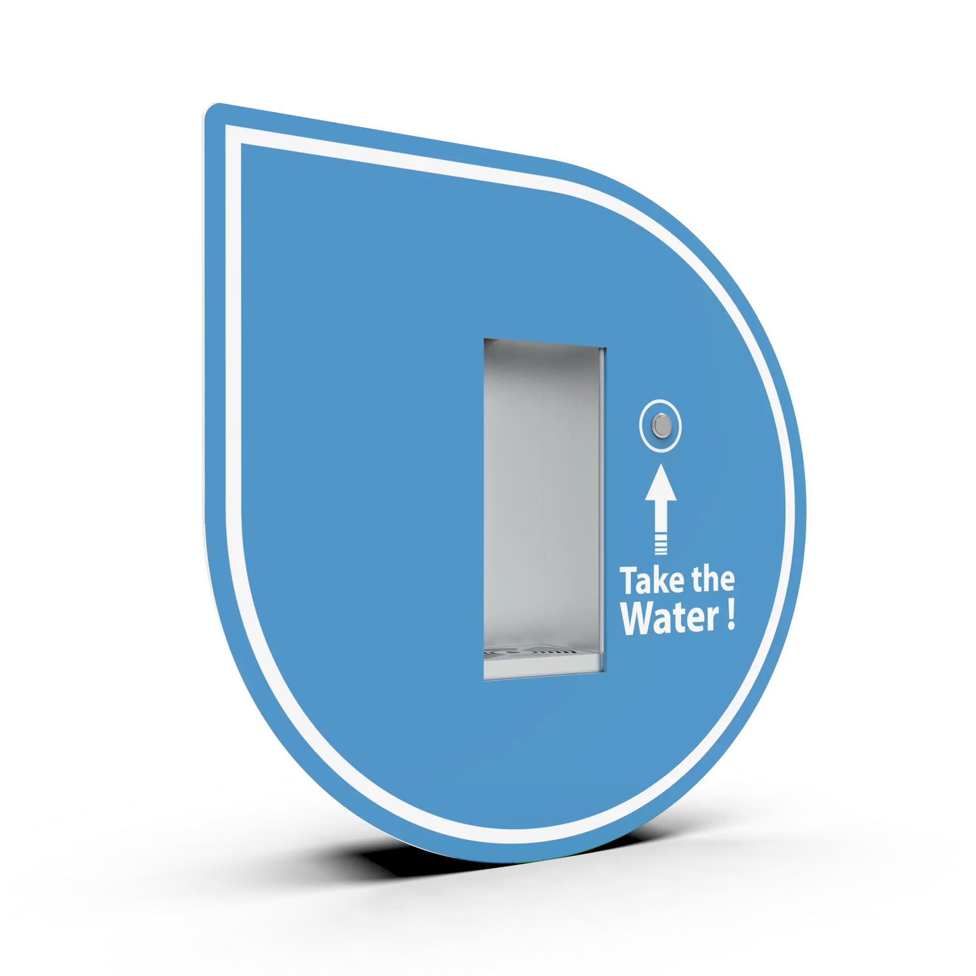 Fontaine à eau murale SCHOOL en forme de goutte, avec niche inox pour remplir une gourde